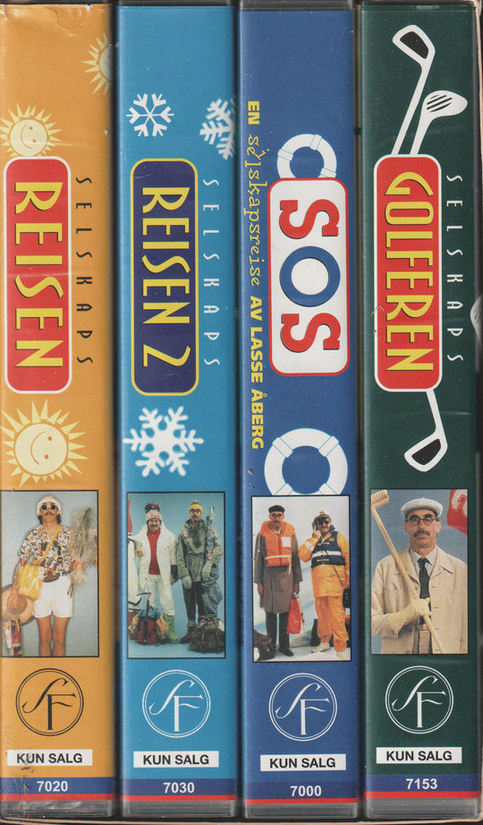 Selskapsreisen 1-4 Samleboks. VHS.