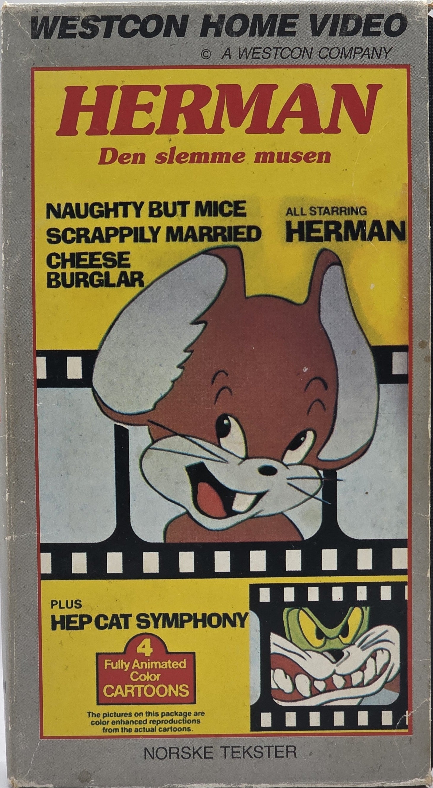 Herman: Den slemme musen (1987). VHS slipcase.