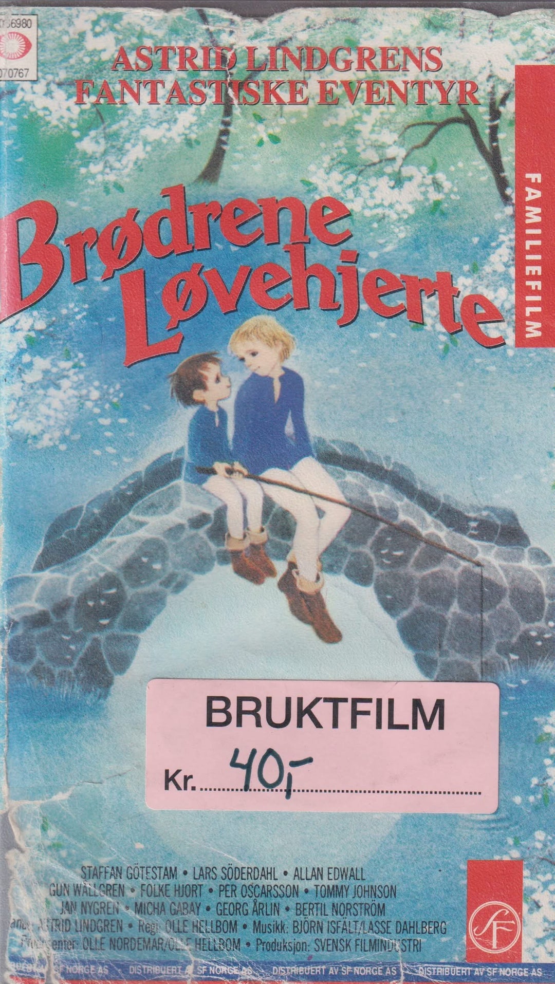 Brødrene Løvehjerte (1977). VHS leiefilm.