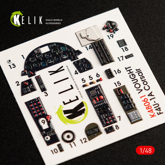 F4U-1A Corsair interior 3D decals for Tamiya kit