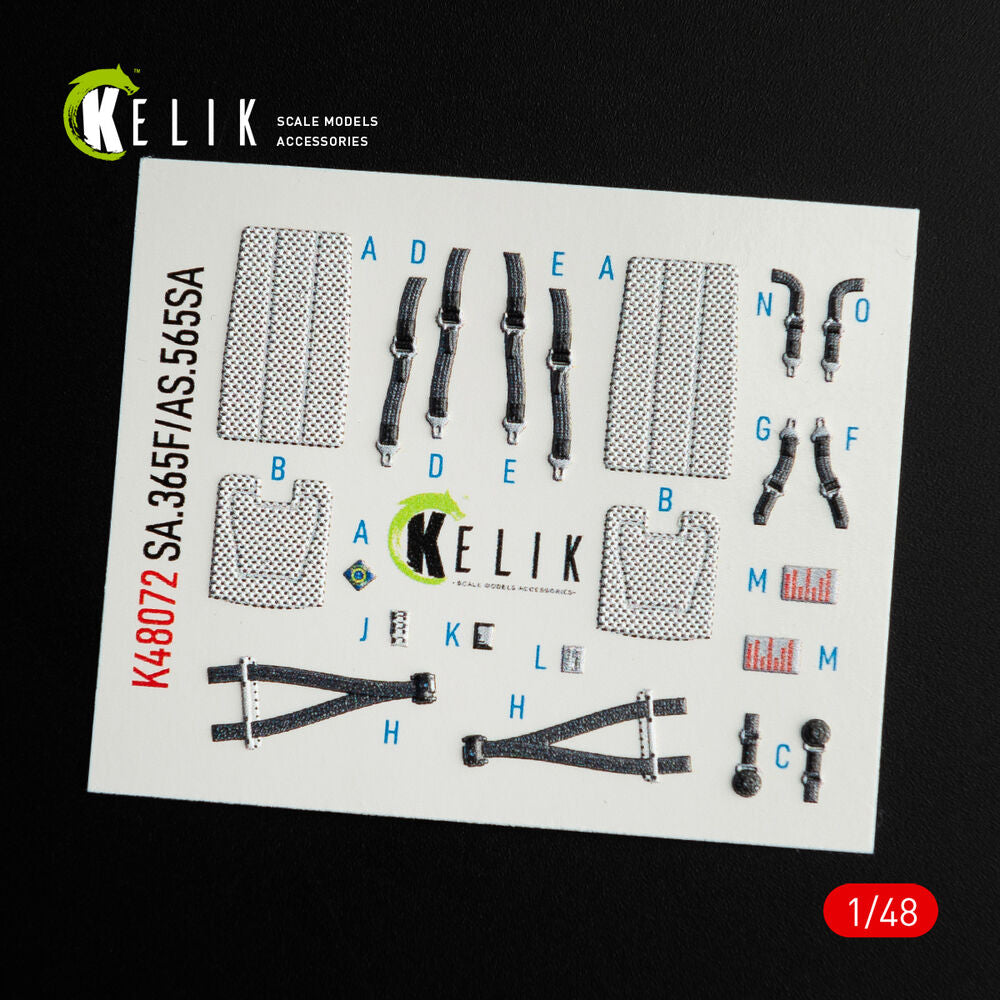 Dauphin II SA.365F / AS.565SA interior 3D decals for Kitty Hawk / Zimimodel kit
