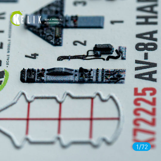 AV-8A Harrier (late) - interior 3D decals for Italeri kit