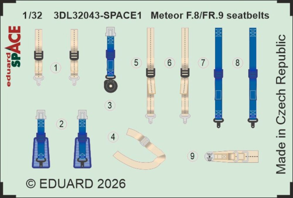 Meteor F.8/FR.9 seatbelts SPACE for Revell