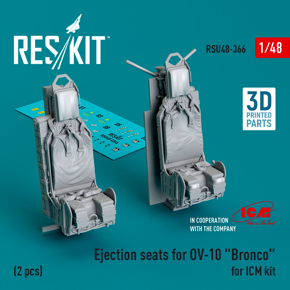 Ejection seats for OV-10 Bronco (2 pcs) for ICM kit (3D Printed)