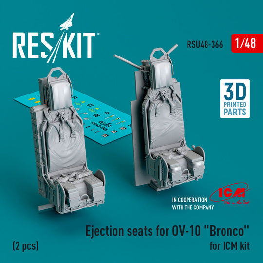 Ejection seats for OV-10 Bronco (2 pcs) for ICM kit (3D Printed)