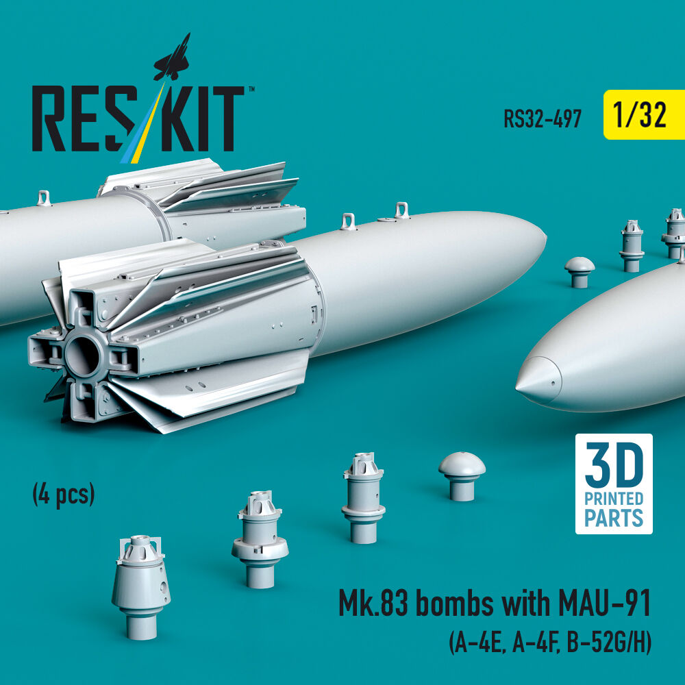 Mk.83 bombs with MAU-91 (4 pcs) (A-4E, A-4F, B-52G/H) (3D printed)