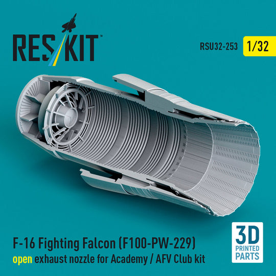 F-16 Fighting Falcon (F100-PW-229) open exhaust nozzle for Academy / AFV Club kit (3D Printed)