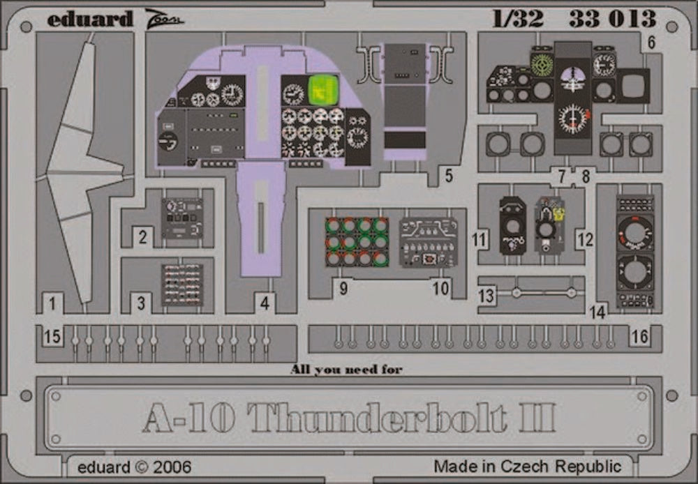 A-10 Thunderbolt II dashboard für Trumpeter-Bausatz