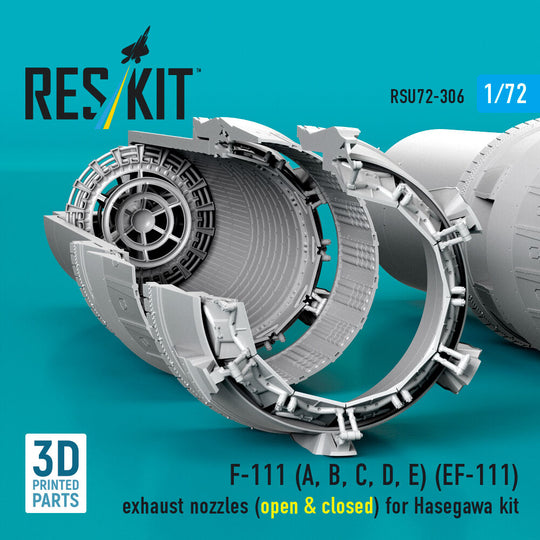 F-111 (A, B, C, D, E) (EF-111) exhaust nozzles (open & closed) for Hasegawa kit (3D Printed)