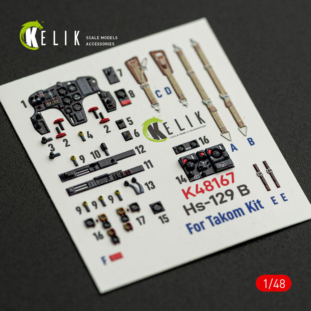 Hs-129 B - interior 3D decals for Takom kit
