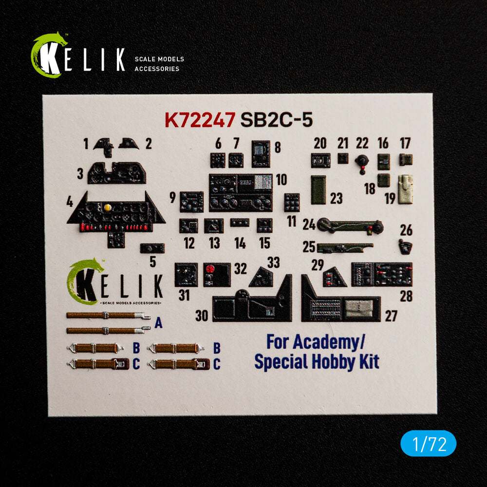 SB2C-5 - interior 3D decals for Academy / Special Hobby