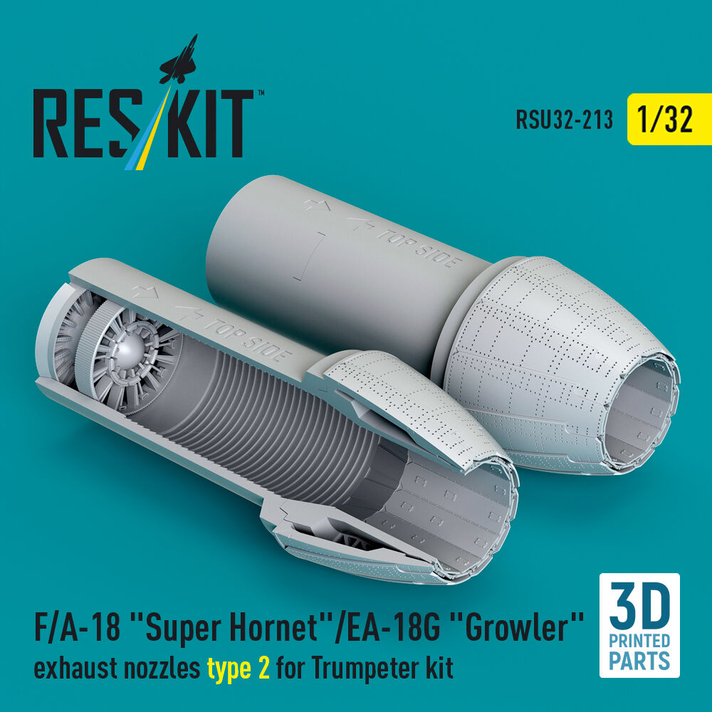 F/A-18 Super Hornet/EA-18G Growler exhaust nozzles type 2 for Trumpeter kit (3D Printed)