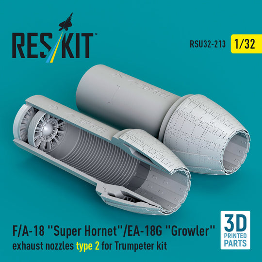 F/A-18 Super Hornet/EA-18G Growler exhaust nozzles type 2 for Trumpeter kit (3D Printed)