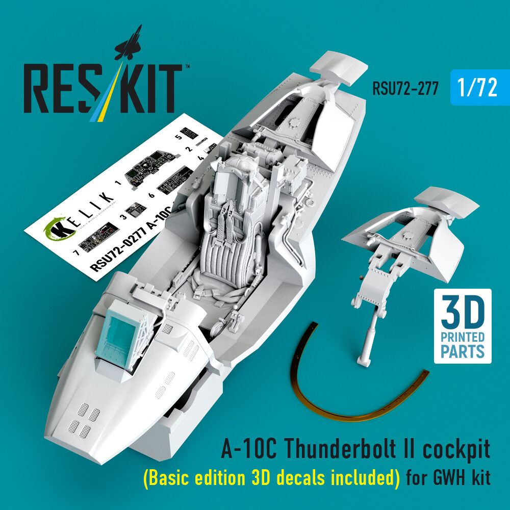 A-10C Thunderbolt II cockpit (Basic edition 3D decals included) (3D Printed) for Great Wall Hobby