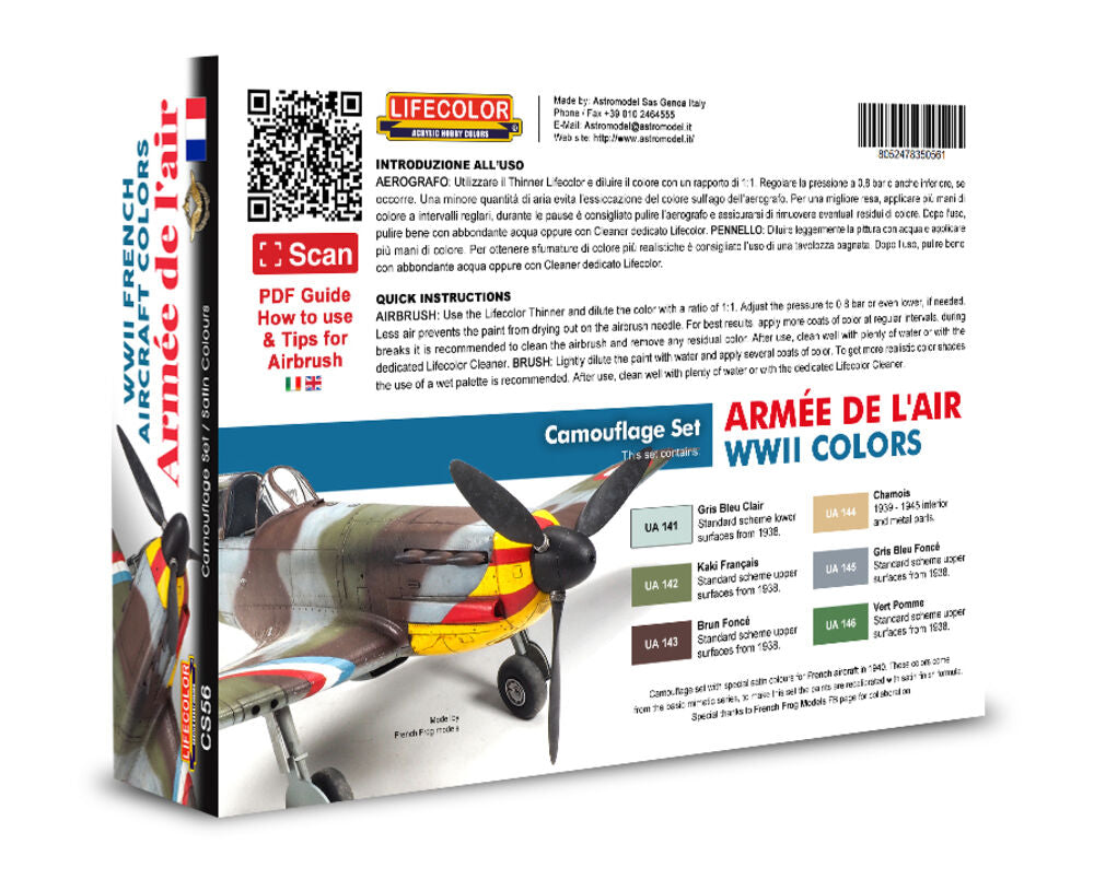 WWII French Aircraft Colors - Armée De L'Air 6 x 22 ml