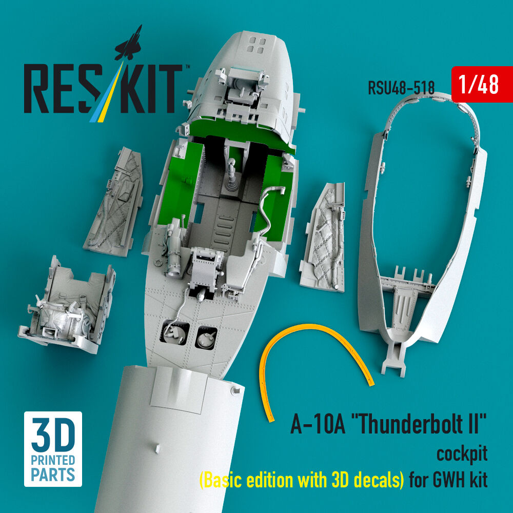 A-10A Thunderbolt II cockpit (Basic edition with 3D decals) for GWH kit (3D Printed)