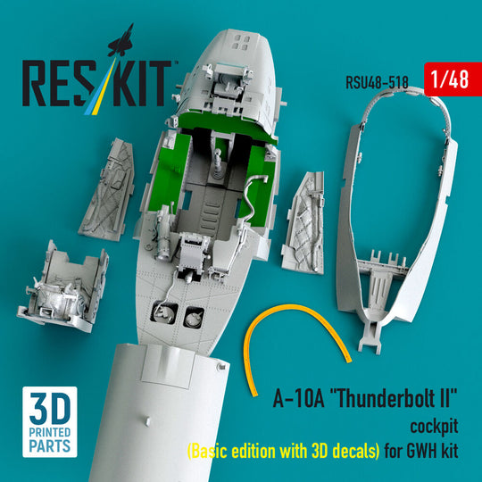 A-10A Thunderbolt II cockpit (Basic edition with 3D decals) for GWH kit (3D Printed)