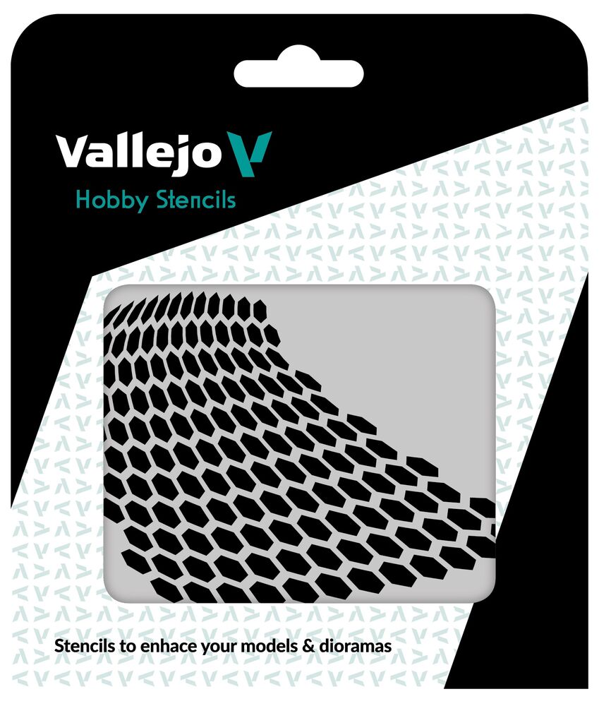 Vallejo Stencils: Distorted Honeycomb 125 x 125 mm
