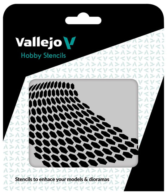 Vallejo Stencils: Distorted Honeycomb 125 x 125 mm