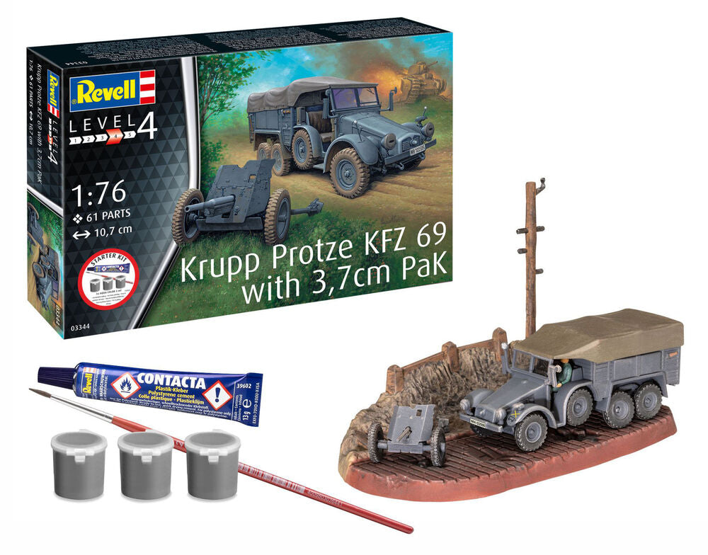 Starter Kit Krupp Protze KFZ 69 with 3,7cm Pak