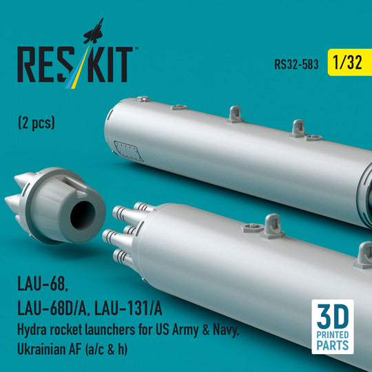 LAU-68, LAU-68D/A, LAU-131/A Hydra rocket launchers for US Army & Navy, Ukrainian AF (a/c & h) (2 pcs) (3D Printed)