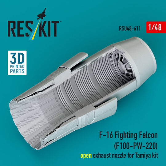 F-16 Fighting Falcon (F100-PW-220) open exhaust nozzle for Tamiya kit (3D Printed)