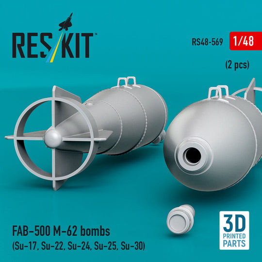 FAB-500 M-62 bombs (2 pcs) (Su-17, Su-22, Su-24, Su-25, Su-30) (3D Printed)