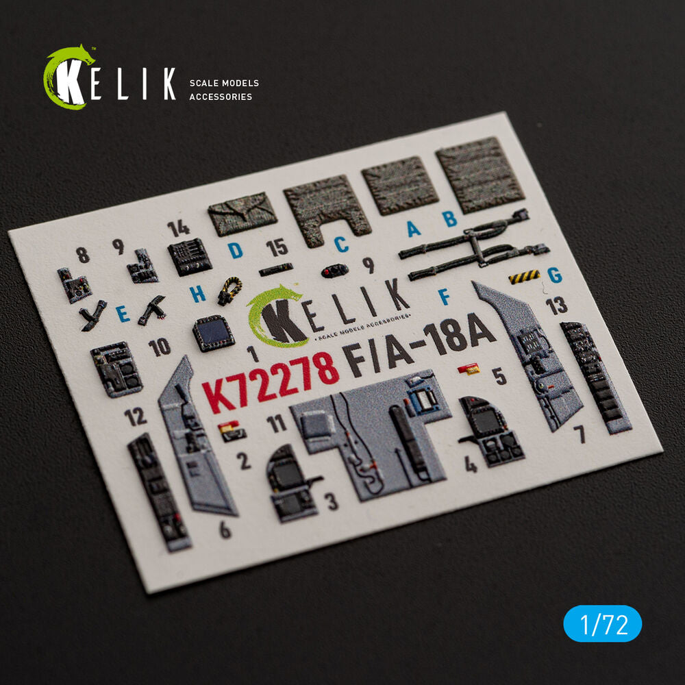 F/A-18A - interior 3D decals for Academy 12411