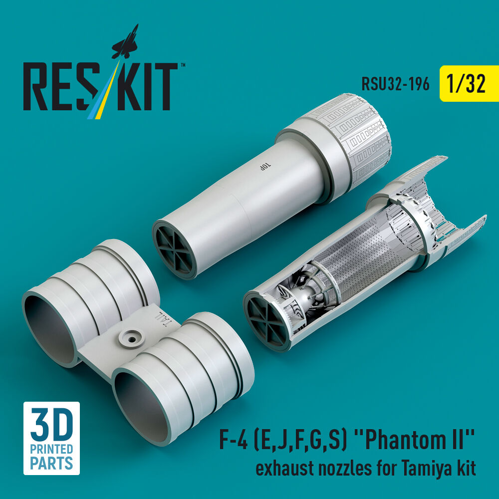F-4 (E, J, F, G, S) Phantom II exhaust nozzles for Tamiya kit (3D Printed)
