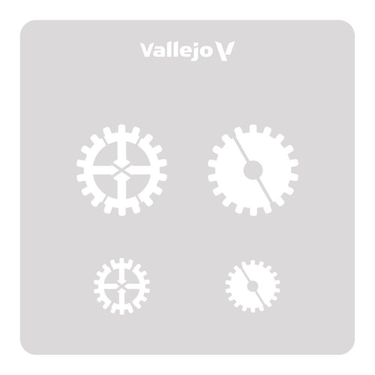 Vallejo Stencils: Gear Marks 125 x 125 mm