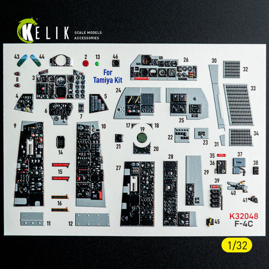 F-4C - interior 3D decals for Tamiya kit