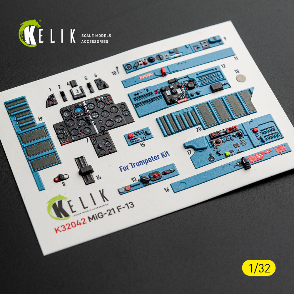 MiG-21 F-13 export version - interior 3D decals for Trumpeter kit