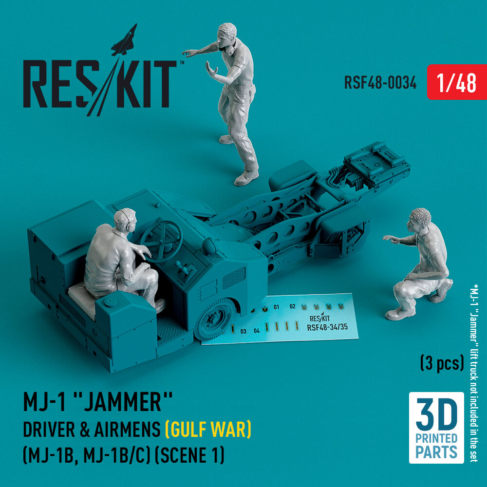 MJ-1 Jammer Driver & airmens (Gulf War) (MJ-1B, MJ-1B/C) (scene 1) (3 pcs) (3D Printed)