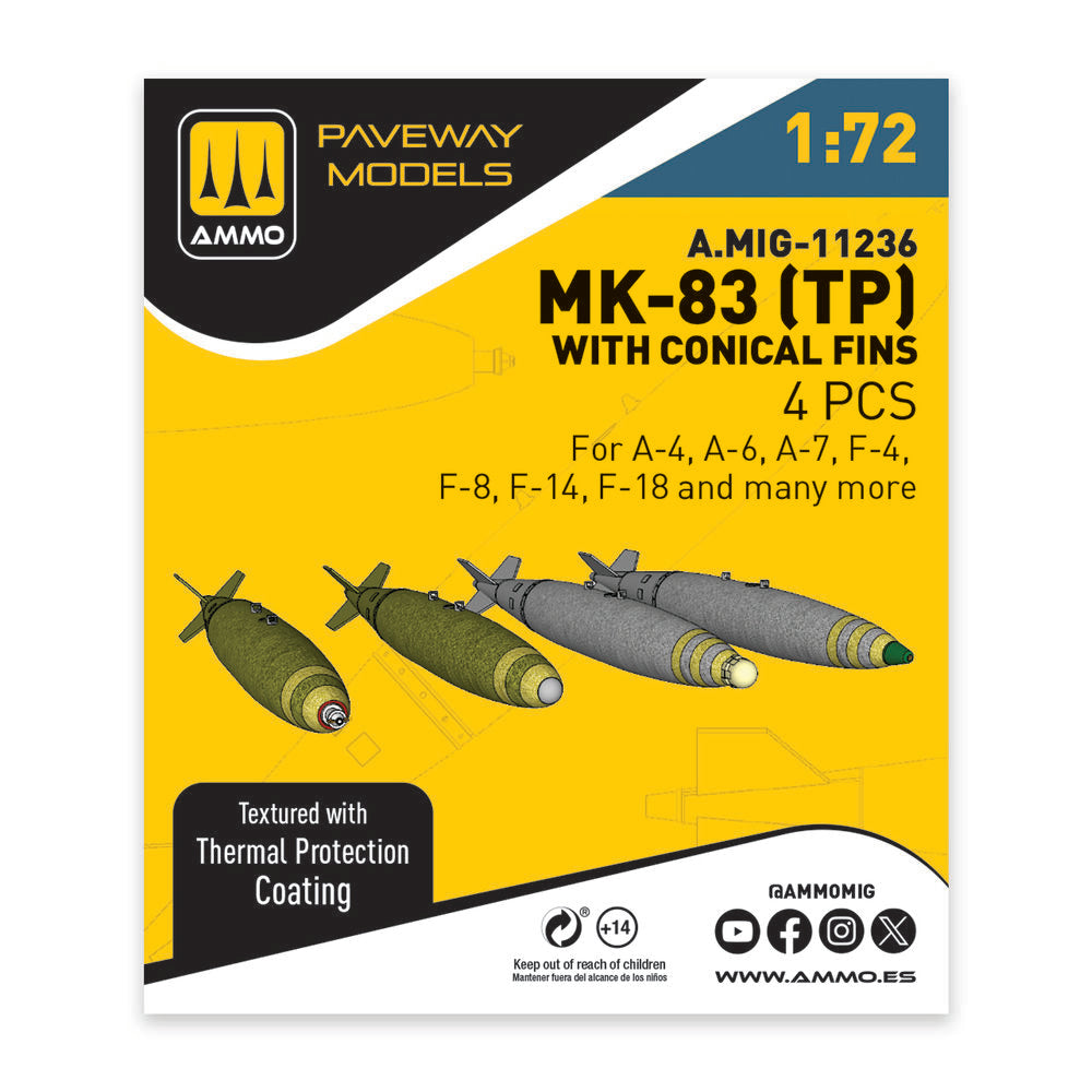 MK-83 with thermal protection and conical fin (4 pcs)