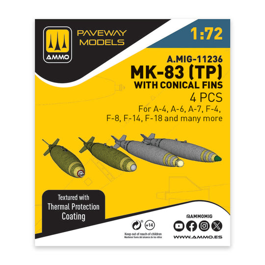MK-83 with thermal protection and conical fin (4 pcs)