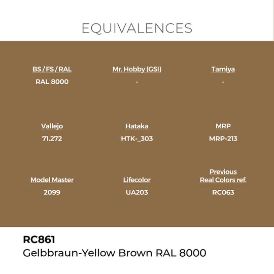 Real Colors: Gelbbraun-Yellow Brown RAL 8000 17 ml.