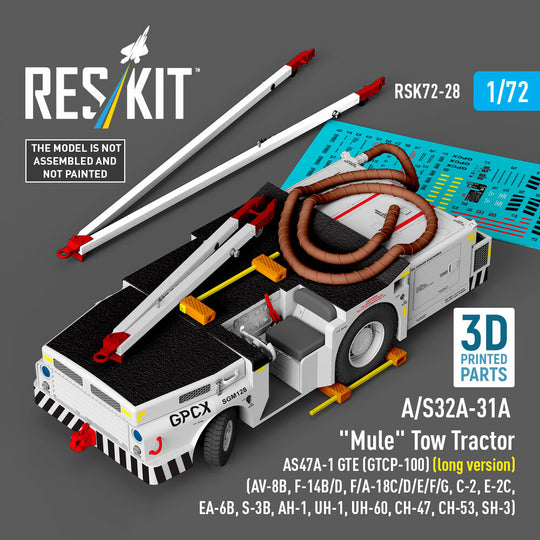 A/S32A-31A Mule Tow Tractor AS47A-1 GTE (GTCP-100) (long version) (AV-8B, F-14B/D, F/A-18C/D/E/F/G, C-2, E-2?, EA-6B, S-3B, AH-1, UH-1, UH-60, CH-47, CH-53, SH-3) (3D Printed model kit)