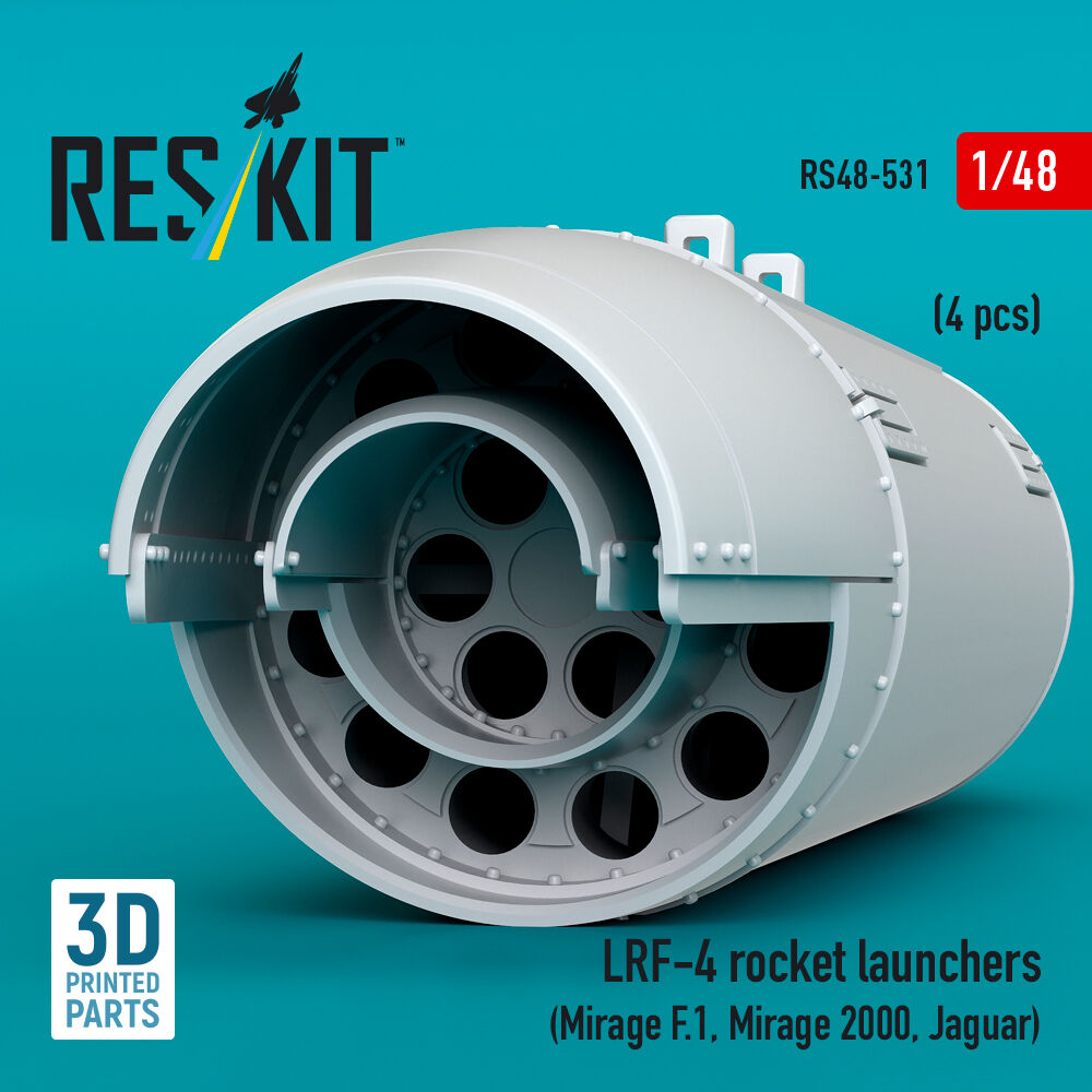 LRF-4 rocket launchers (4 pcs) (Mirage F.1, Mirage 2000, Jaguar) (3D Printed)
