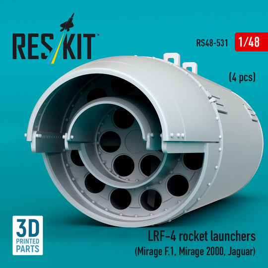 LRF-4 rocket launchers (4 pcs) (Mirage F.1, Mirage 2000, Jaguar) (3D Printed)