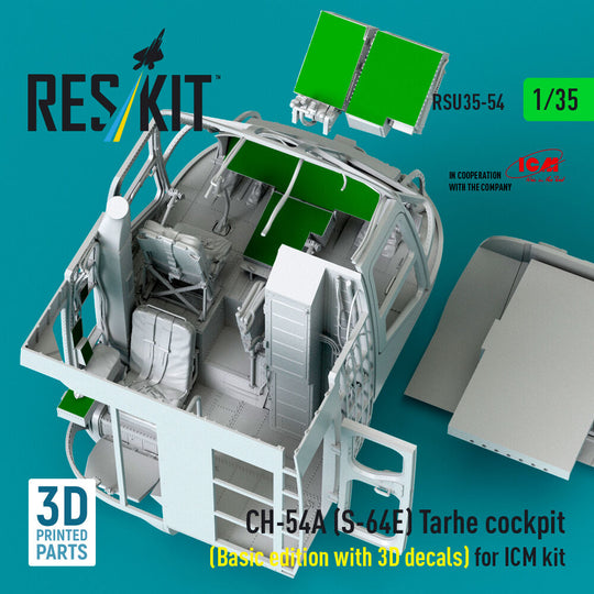 CH-54A (S-64E) Tarhe cockpit (Basic edition with 3D decals) for ICM kit (3D Printed)