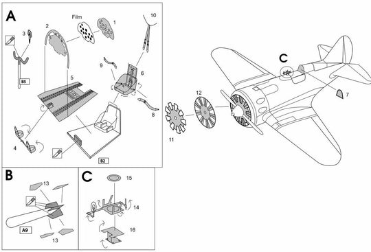 Polikarpov I-16 Typ 18/24 PE-Set (Academy kit)