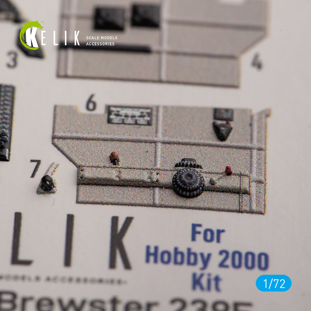 Brewster 239E - interior 3D decals for Hobby 2000/Hasegawa kit