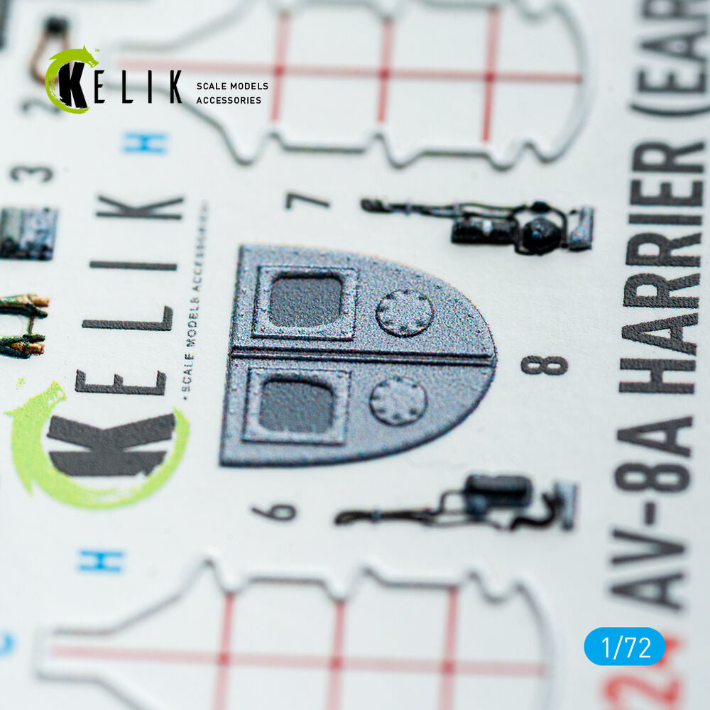 AV-8A Harrier (early) - interior 3D decals for Italeri kit