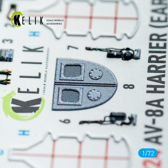 AV-8A Harrier (early) - interior 3D decals for Italeri kit