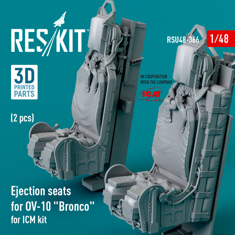 Ejection seats for OV-10 Bronco (2 pcs) for ICM kit (3D Printed)
