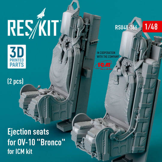 Ejection seats for OV-10 Bronco (2 pcs) for ICM kit (3D Printed)