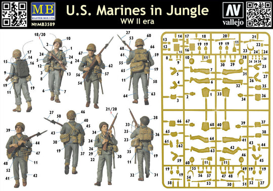U.S. Marines in jungle, WWII era