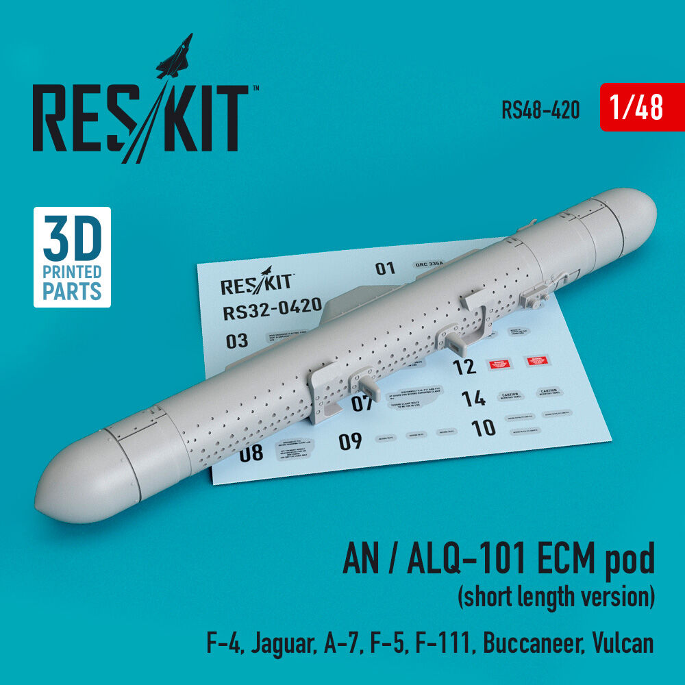 AN / ALQ-101 ECM pod (short length version) (F-4, Jaguar, A-7, F-5, F-111, Buccaneer, Vulcan) (3D Printed)