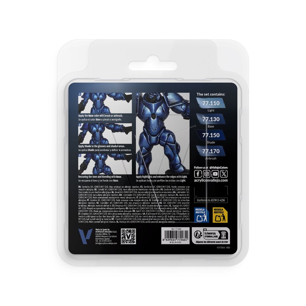 True Metallic Metal: Ultramarine Blue Paint Set (4)