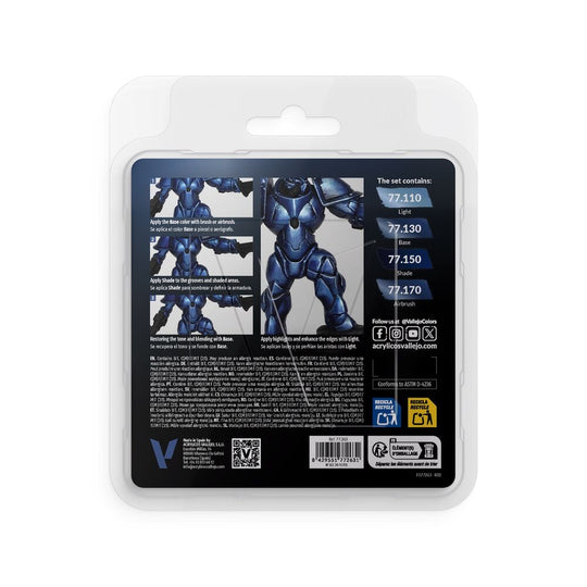 True Metallic Metal: Ultramarine Blue Paint Set (4)